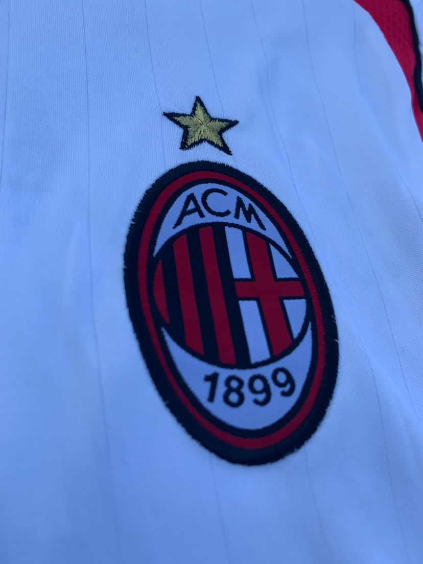 AC Milan Jersey UEFA Final 2006/07 Home White Retro Jersey Maldini #3/Kaka #22